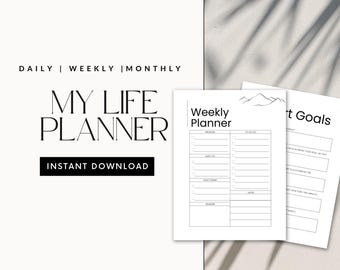 Life Planner Digital Download | Goal Setting, Self-Care Tracker