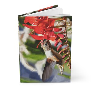 Diario con copertina rigida Hummingbird: foto della natura vibrante, finitura opaca