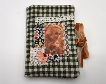 green tea bag with retro woman image, (for tea bag or herbal tea), tea bags pocket
