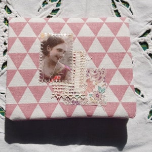 Titular de la tarjeta de tela de diamante rosa, feme retro vintage, titular de las tarjetas de visita, tarjetas de crédito, tarjetas de visita, tarjetas de crédito, lealtad