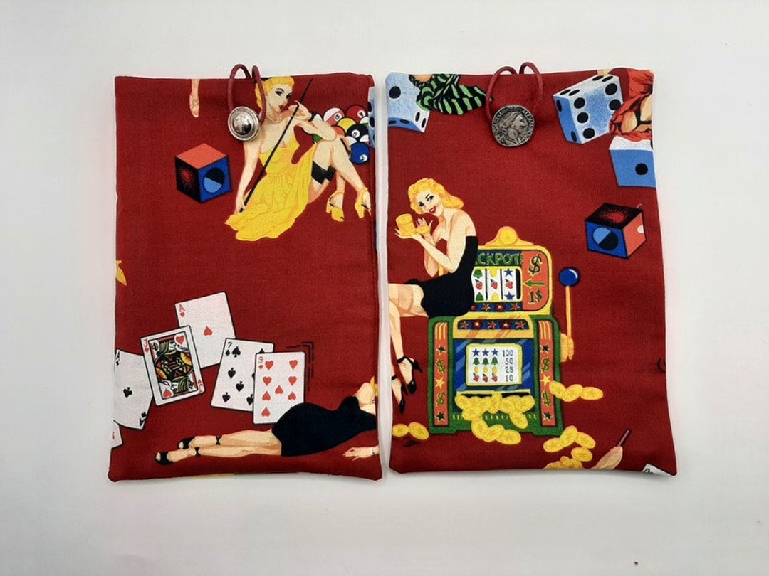 Casino Las Vegas Fabric Book Pouch Vintage Button Etsy