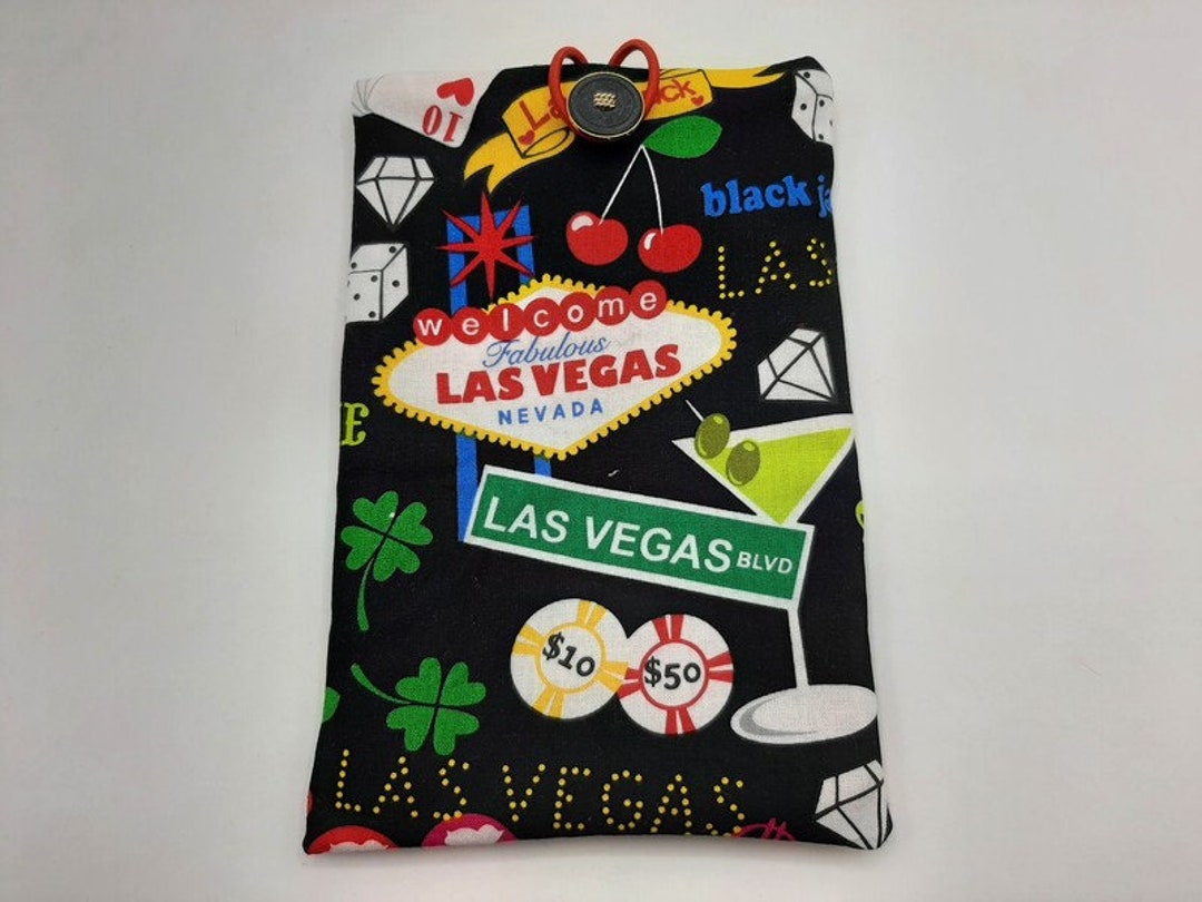 Casino Las Vegas Fabric Book Pouch Vintage Button Etsy