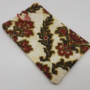 Vintage tapestry fabric book pouch, pocket-sized book protection cover