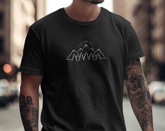Berge-Grafik-T-Shirt: Unisex, 100% Baumwolle