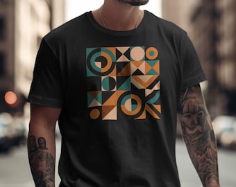Maglietta geometrica: design di arte astratta - maglietta grafica moderna