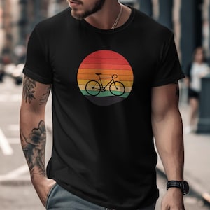 Retro cykel-T-shirt: Sunset Stripes cykeltröja, 80-talsvibbar
