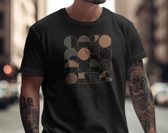 Geometric Circles T-Shirt: Modern Abstract Graphic Tee