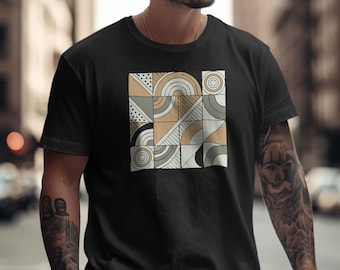 Maglietta con arte geometrica: design astratto moderno