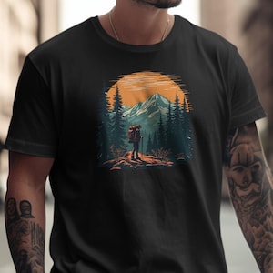 Adventure Hiking T-Shirt, Mountain Climbers Shirt, Outdoors Enthusiast Tee, Nature Lovers Gift, Wilderness Trekking Apparel