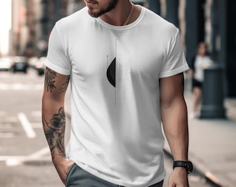 Camiseta geométrica minimalista: design abstrato, estilo moderno