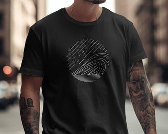 Minimalist Wave T-Shirt: Entspanntes Küsten-Grafik-T-Shirt