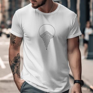 Camiseta geométrica: camiseta gráfica de arte abstrata - algodão unissex