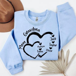 Personalized Kids Names Sweatshirt: Custom Mom Grandma Gift