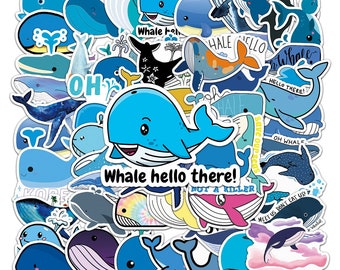 50 pcs "Whale Love" Stickers for laptop water bottle books endless ideas for adults tweens and kids Free Shipping