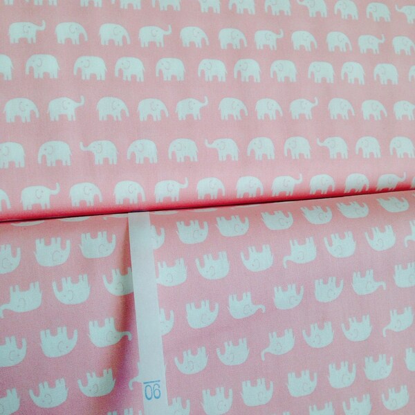 Daiwabo Japan Fabric, Tip Top Elephant Walk Pink Cotton fabric, End of Bolt