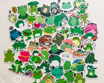 50 pcs "Mr. Frog" Stickers for laptop water bottle books endless ideas for adults tweens and kids Free Shipping