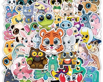 50 pcs "Cartoon Mix" Stickers for laptop water bottle books endless ideas for adults tweens and kids Free Shipping