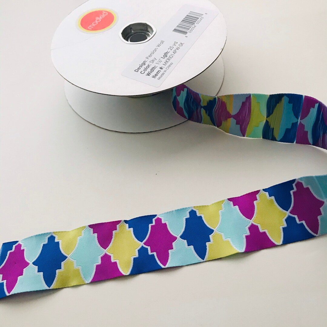 Persian Ribbon Grand Bazaar Ribbon From Patty Young, Persian Wall Sky - 1 Yard - Etsy