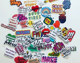 50 pcs "House of Words" Stickers for laptop water bottle books endless ideas for adults tweens and kids Free Shipping
