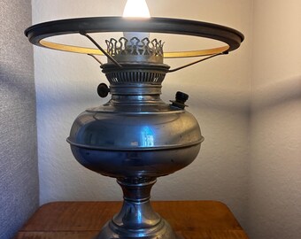 Vintage Rochester Oil Lamp Converted Electric Table Lamp Pat Dec 31 1895