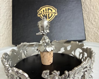 Warner Bros Looney Tunes Pewter Wine Stopper Coaster Set #249/500 w/COA