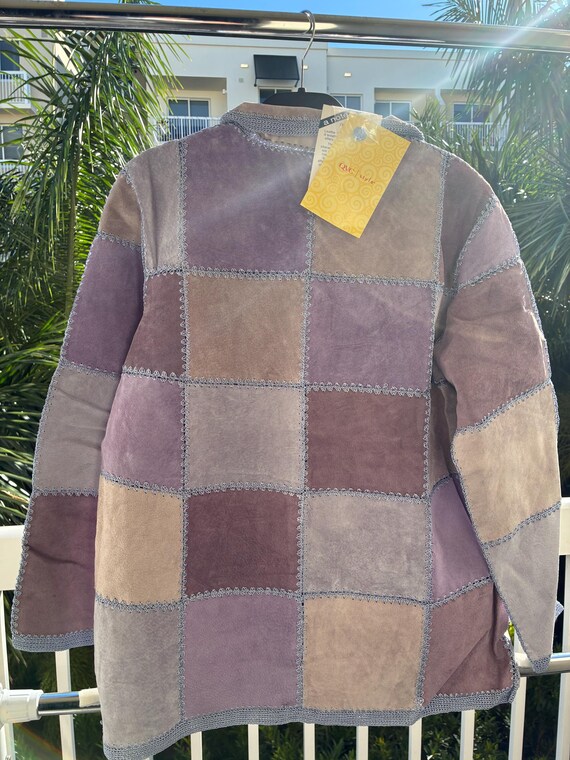 Genuine Leather Patchwork Jacket – Denim & Co (QV… - image 6