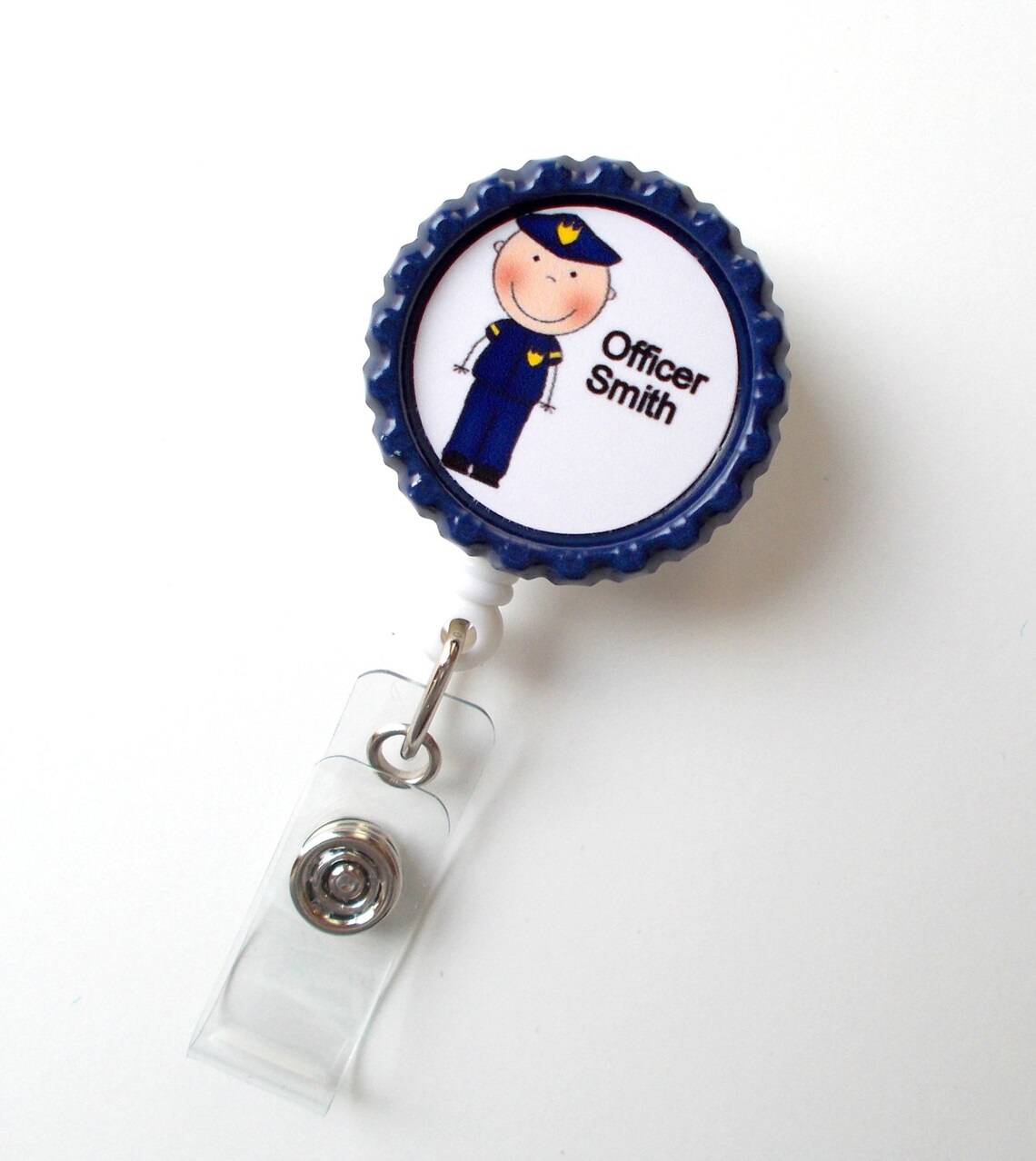 Police Officer Personalized Name Badge Holder Personalized Etsy