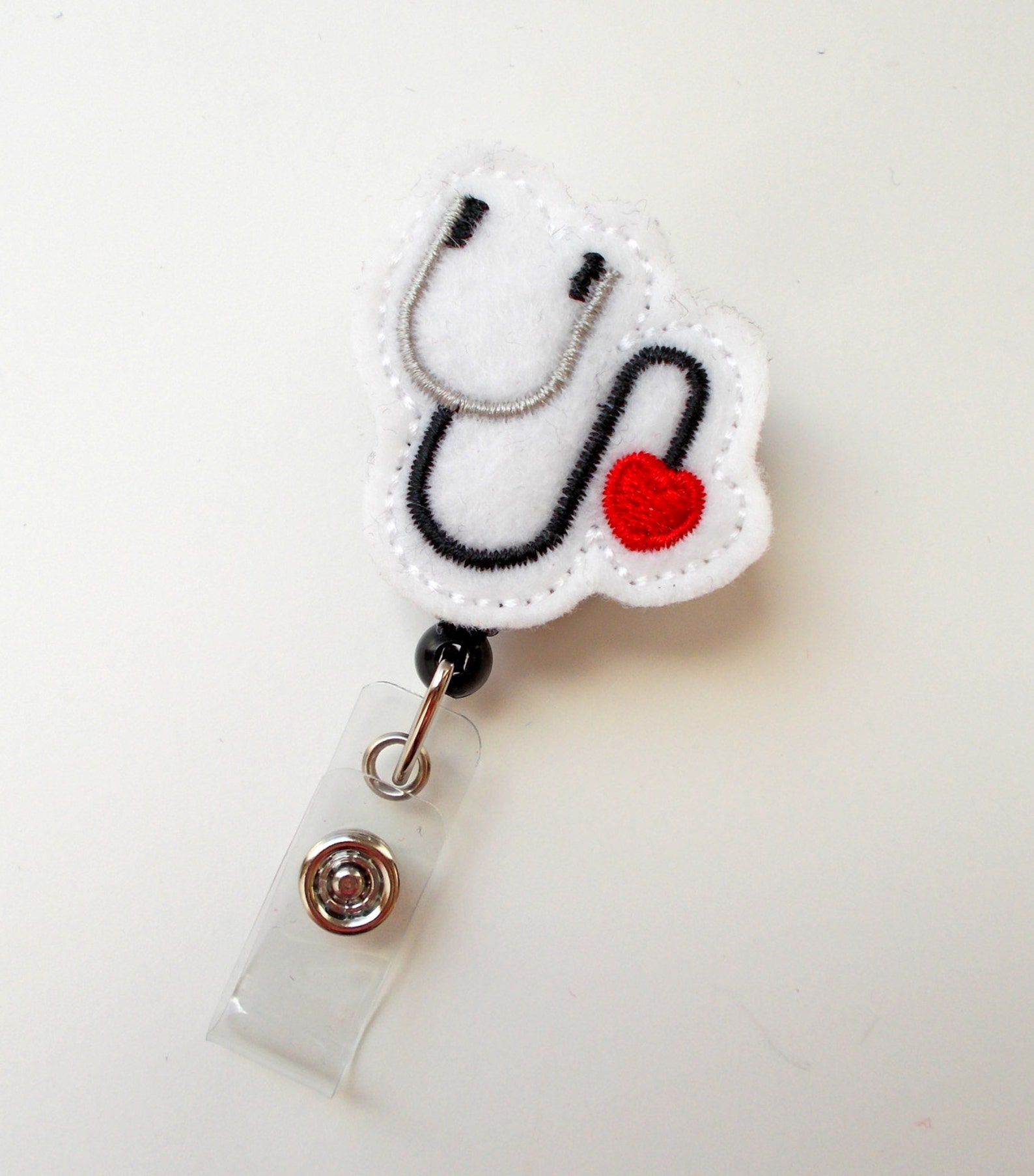 Stethoscope Heart Badge Reel Name Badge Holder Cute Etsy