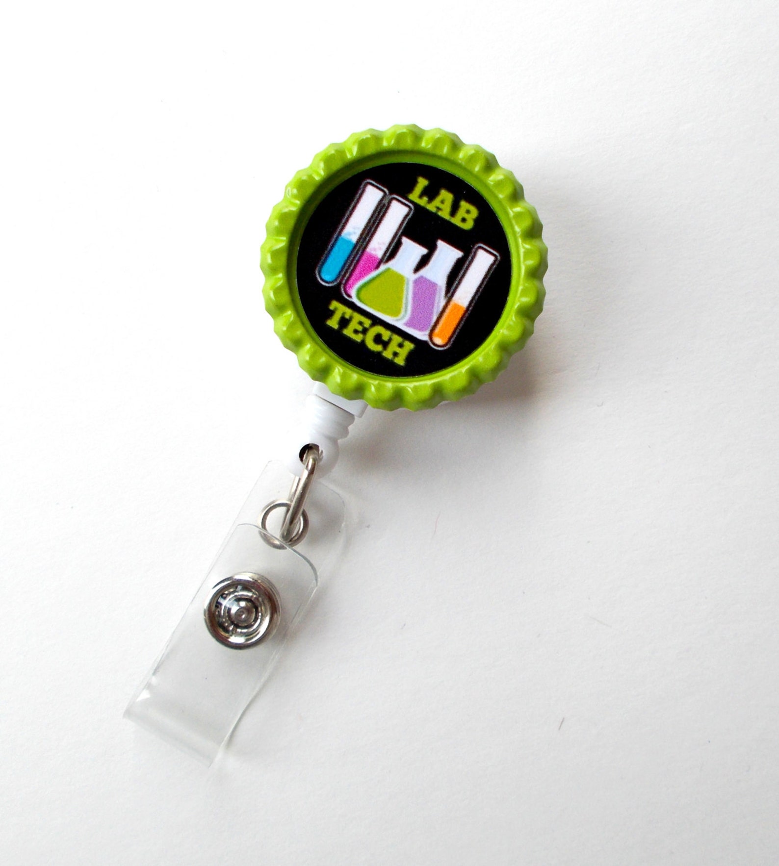 Lab Tech Retractable Badge Reel Name Badge Holder Lab Etsy