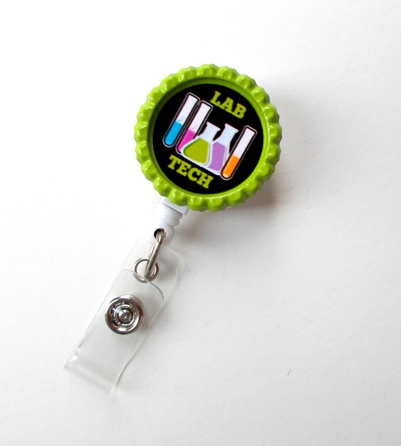 Lab Tech Retractable Badge Reel Name Badge Holder Lab Etsy