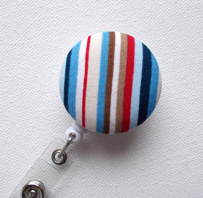 Multi Striped ID Badge Holder Mens Badge Reel Name Badge Etsy