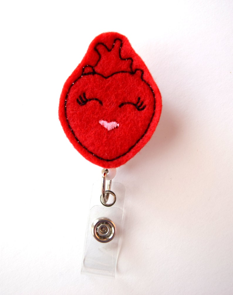 Happy Heart Nurses Badge Holder Cardiac Care Nurse Badge Etsy
