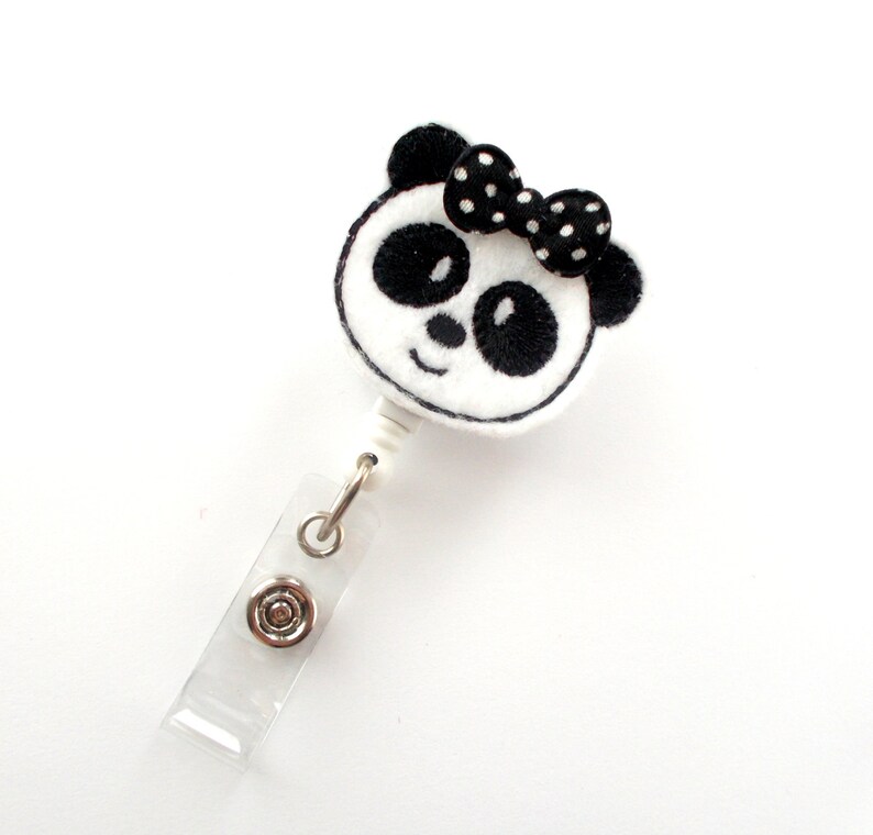Pammy the Panda Bear Retractable ID Badge Reel Name Badge Etsy