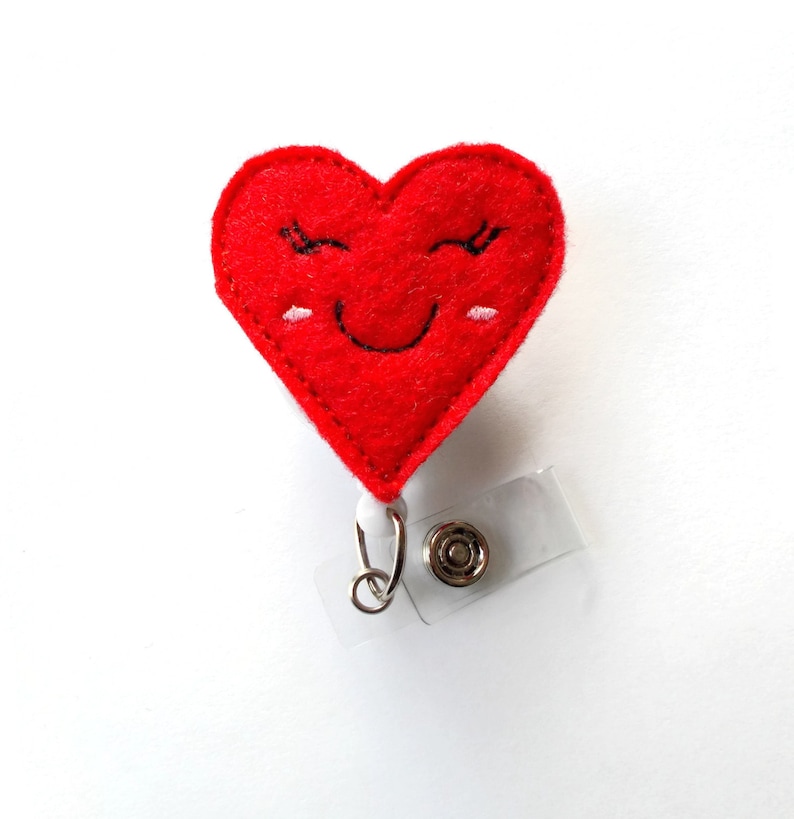 Smiling Heart Nurses Badge Holder Cardiac Care Nurse Badge Etsy