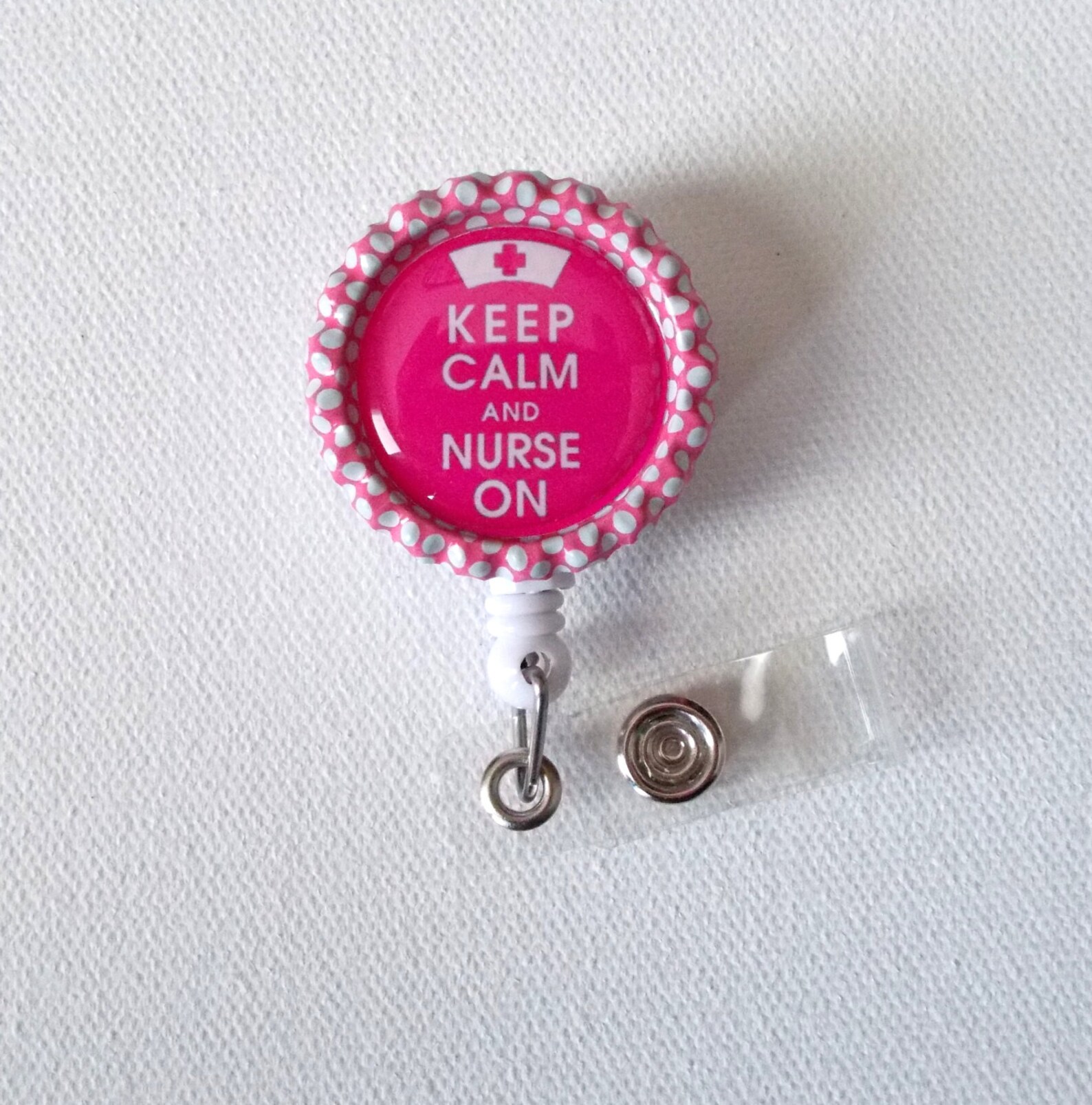Keep Calm and Nurse on Pink Name Badge Holder Cute Badge Etsy