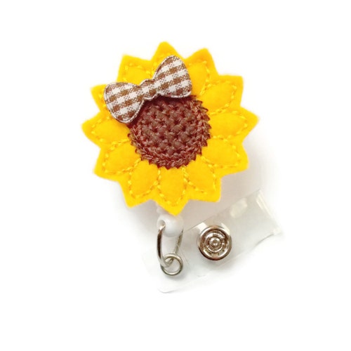 Gifts for Nurses Brooch Pin Bookmark Accessoires Sleutelhangers & Keycords Keycords & Badgehouders 403 Retractable Name Holder Sunflower Badge Reel Magnet Felt Badge Reel Planner Clip 
