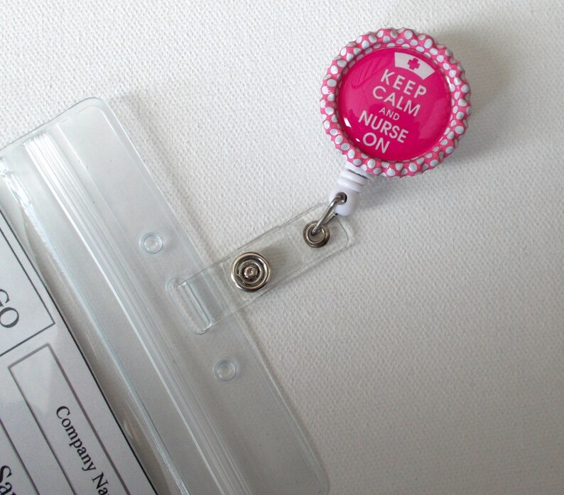 Keep Calm and Nurse on Pink Name Badge Holder Cute Badge Etsy