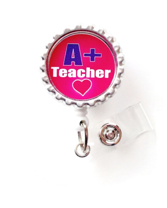 A Teacher School Badge Reels Teacher Badge Holder Etsy
