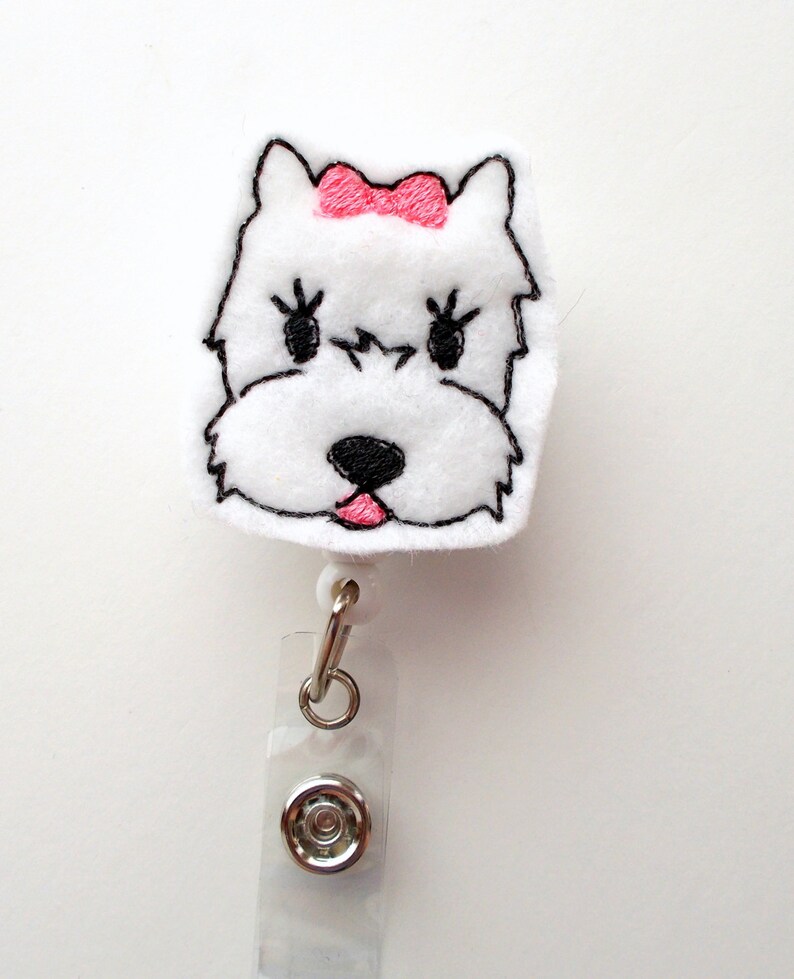 Westie Cute Badge Holder Nurses Badge Holder Felt Badge Etsy