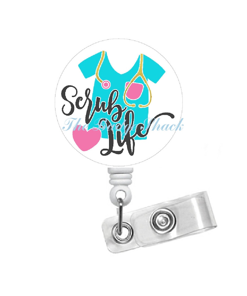 Nurse Badge Holder Nursing Badge Scrublife Badge Holder Name Badge Holder Surgery Nurse Badge Scrub Life Retractable Badge Reel