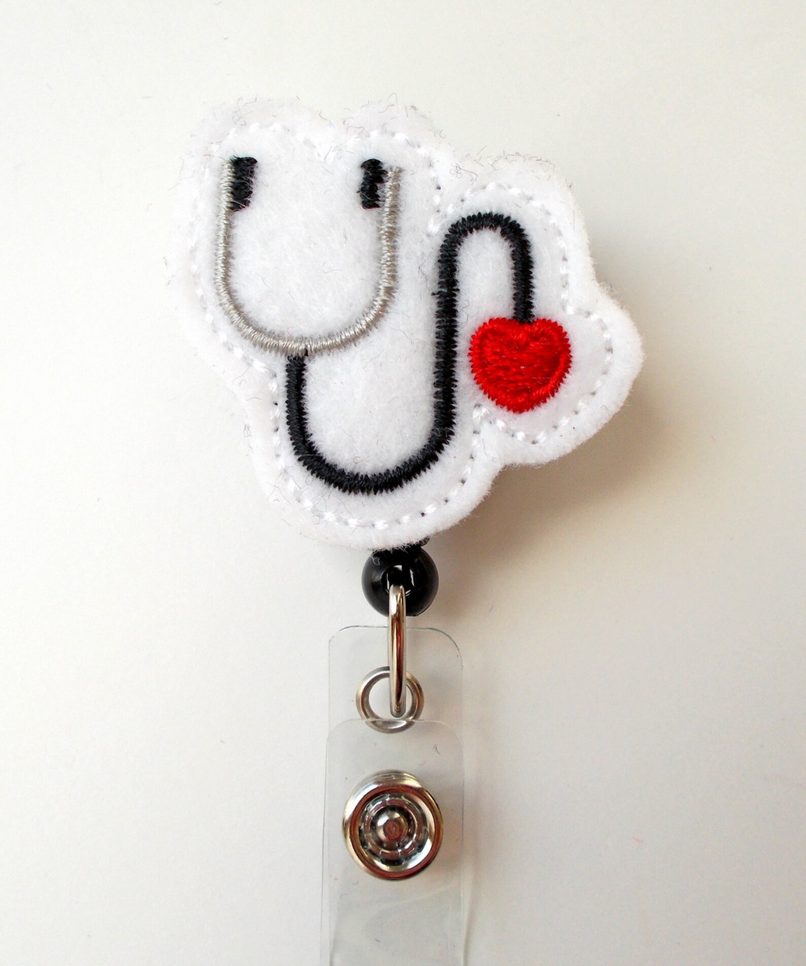 Stethoscope Heart Badge Reel Name Badge Holder Cute Etsy
