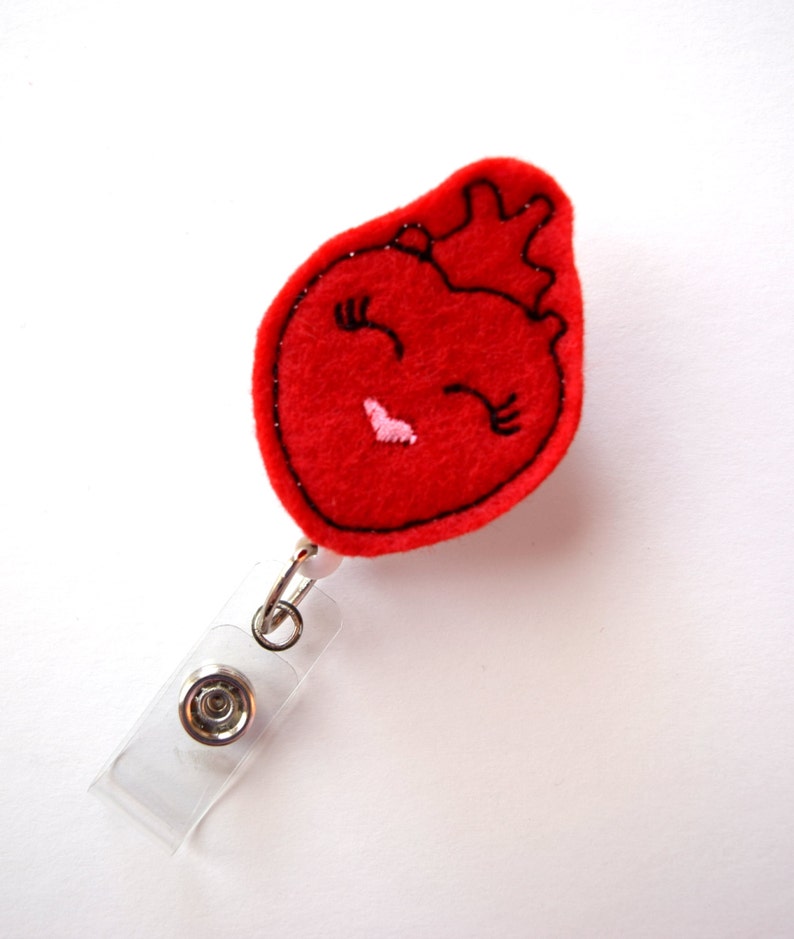 Happy Heart Nurses Badge Holder Cardiac Care Nurse Badge Etsy