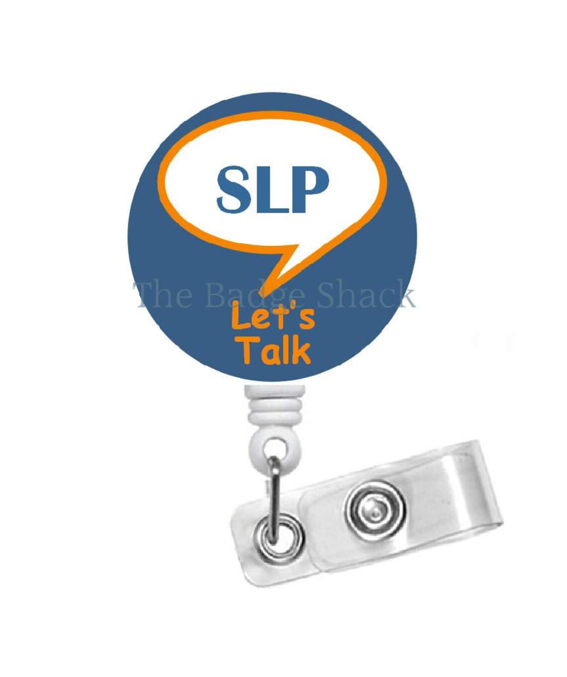 SLP Badge Holder Let's Talk Badge Reel Blue Speech Etsy
