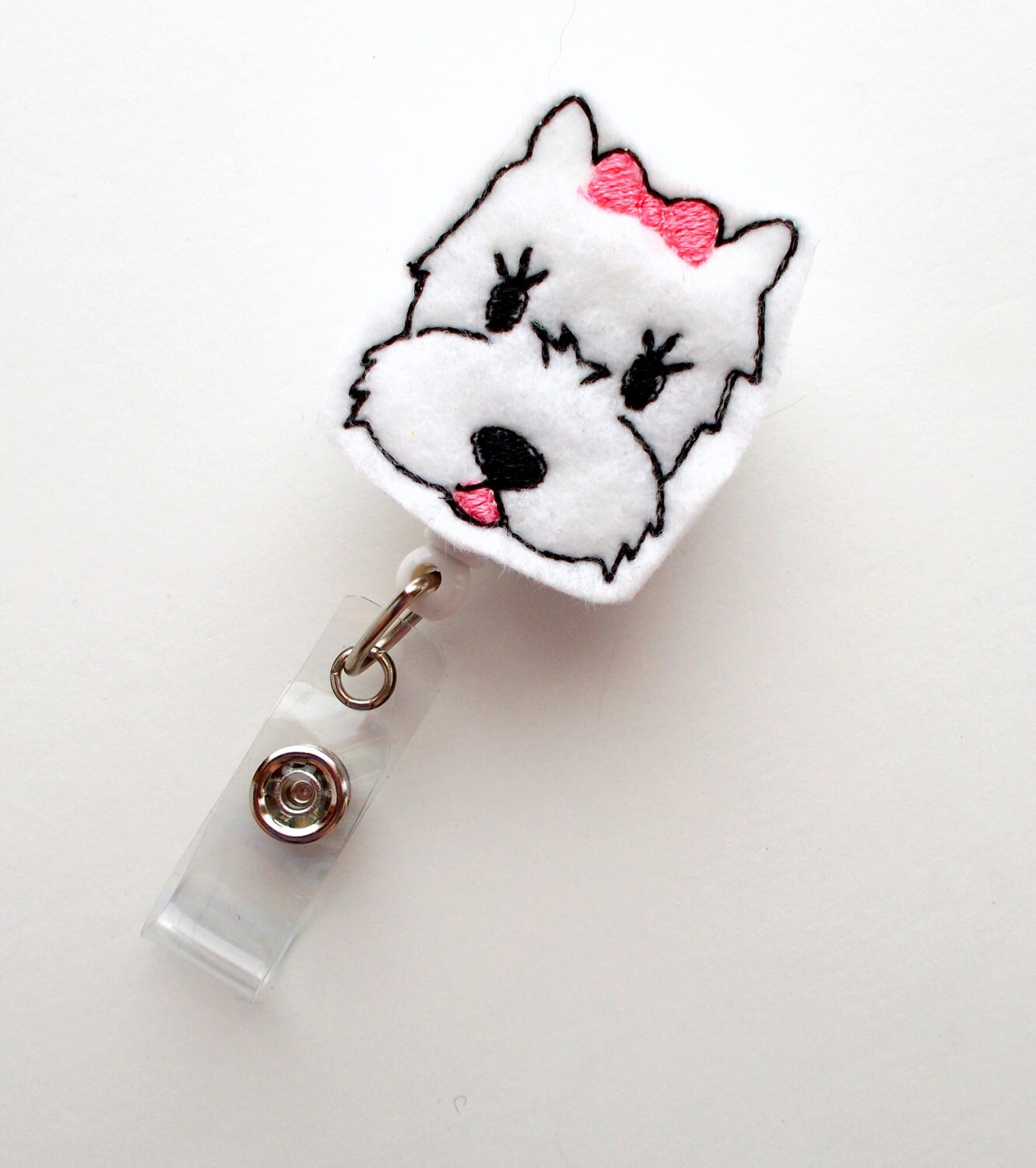 Westie Cute Badge Holder Nurses Badge Holder Felt Badge Etsy
