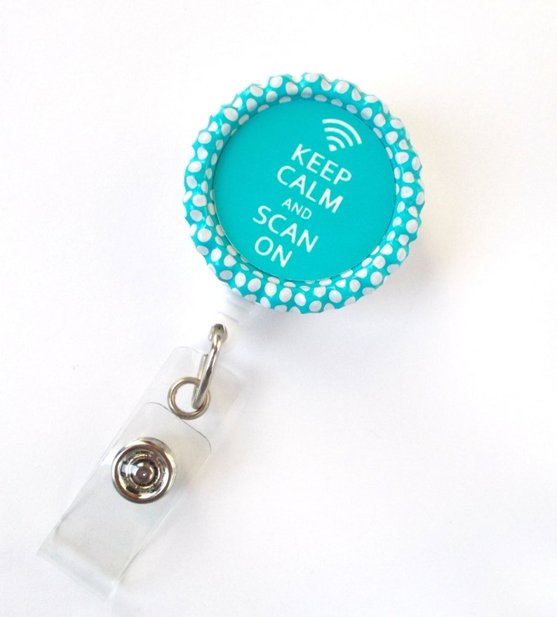 Keep Calm and Scan On Aqua Cute Badge Reel Sonogram Badge | Etsy