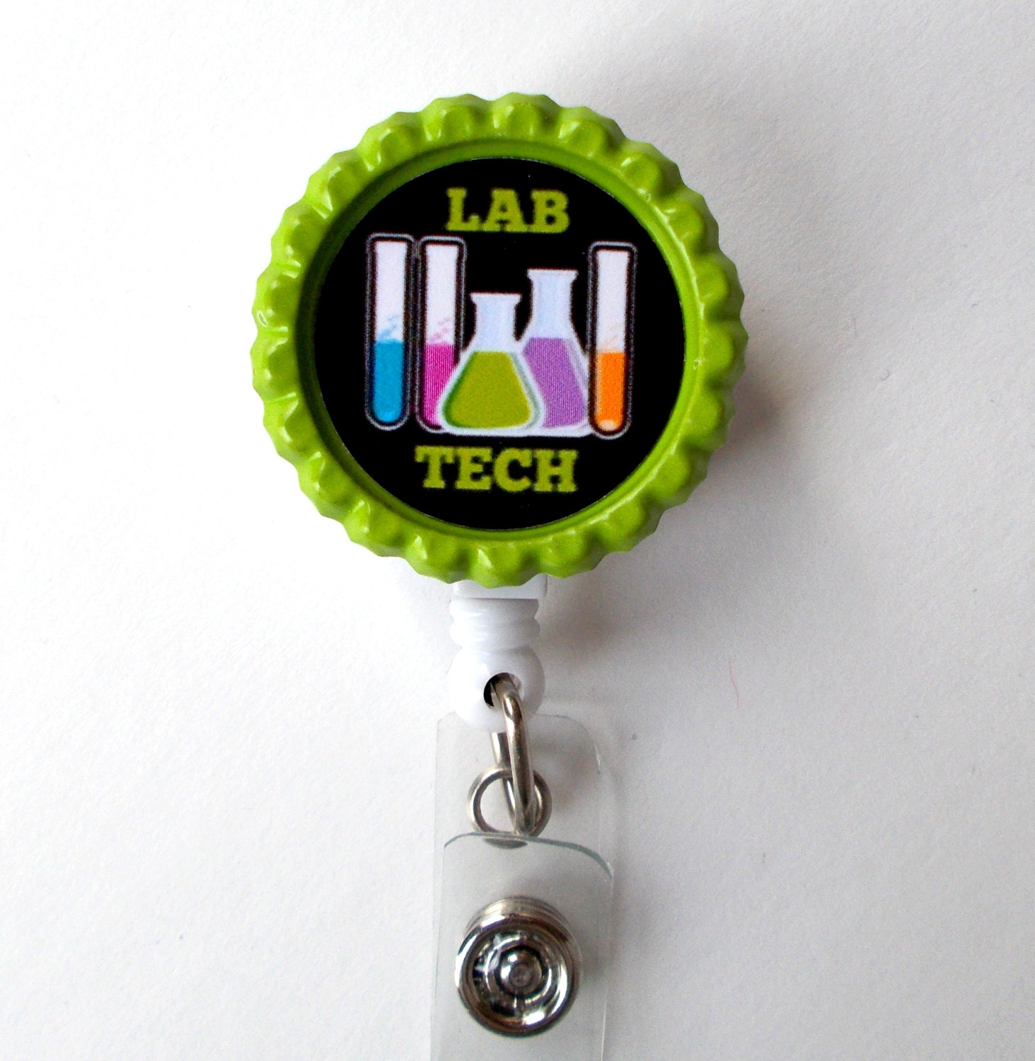 Lab Tech Retractable Badge Reel Name Badge Holder Lab Etsy