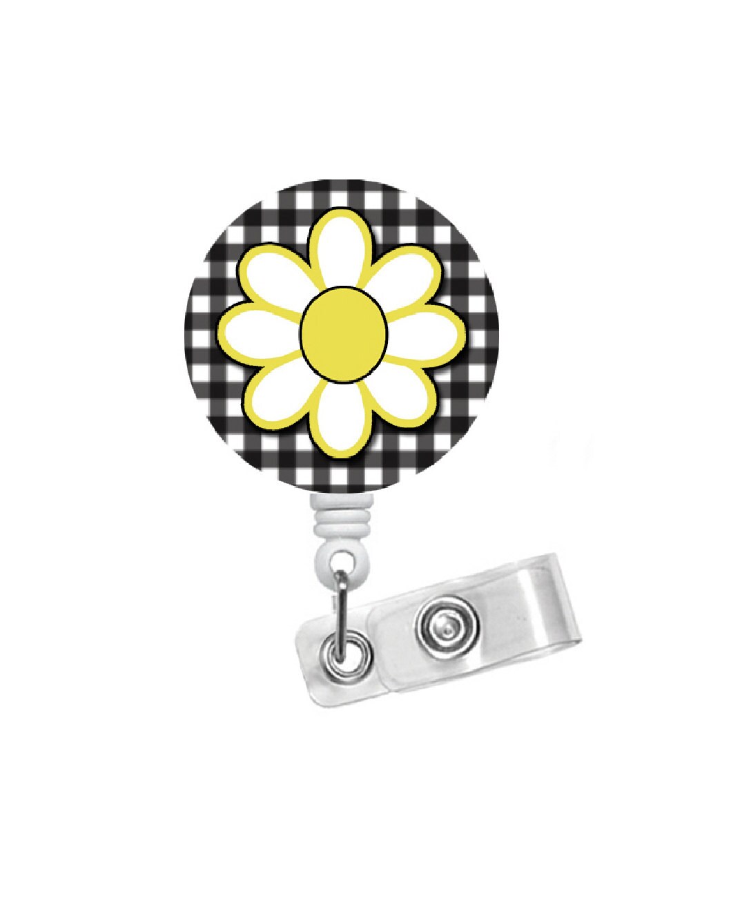 Daisy Flower 1.5 ID Badge Reel Nursing Badge Etsy