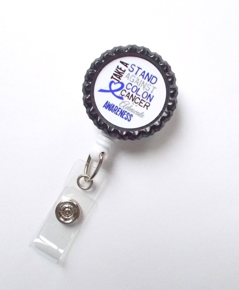 Colon Cancer Awareness Badge Holder Oncology Nurse Badge Etsy