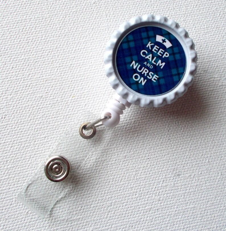 Keep Calm and Nurse on Tartan Blue ID Badge Holder Badge Etsy