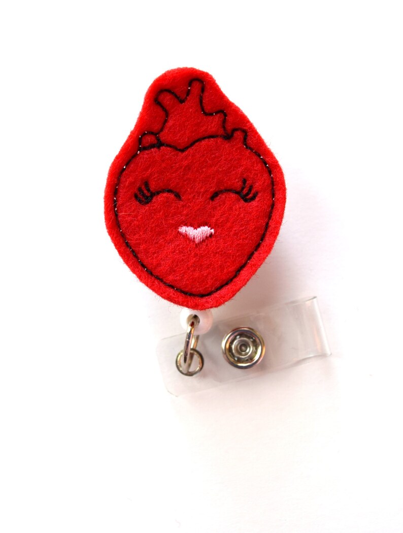 Happy Heart Nurses Badge Holder Cardiac Care Nurse Badge Etsy